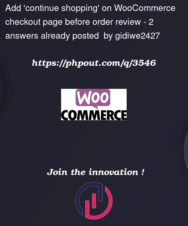 Question 3546 in Woocommerce