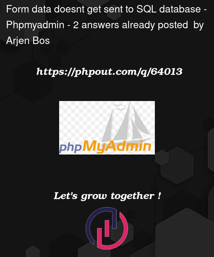 Question 64013 in PhpMyAdmin