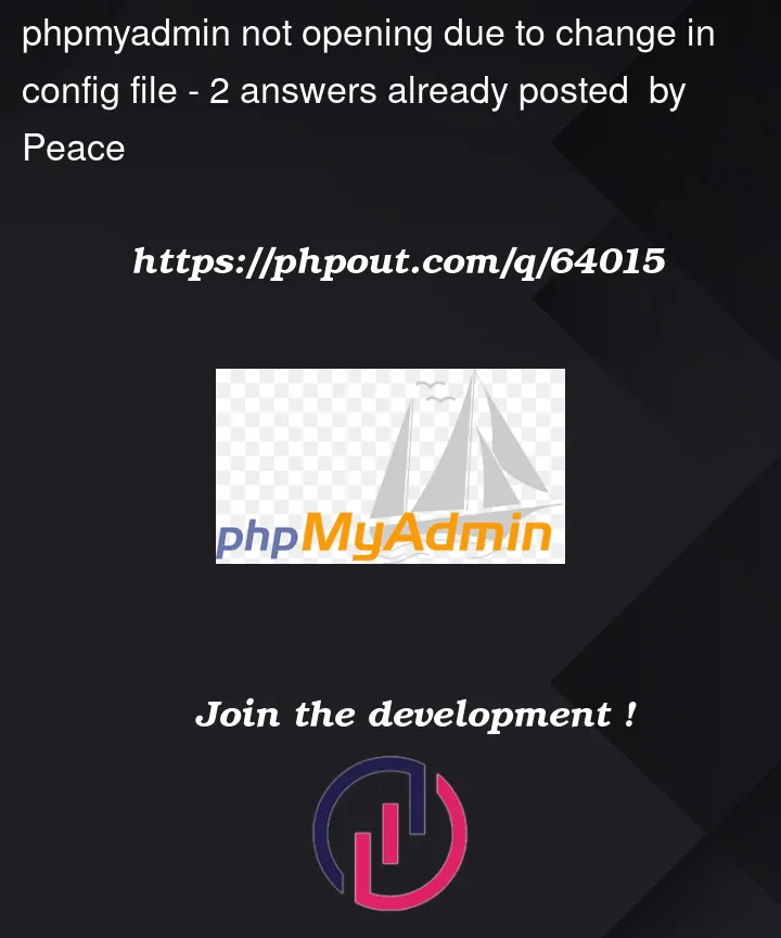 Question 64015 in PhpMyAdmin