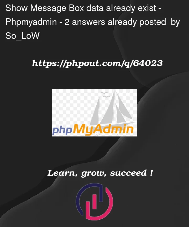 Question 64023 in PhpMyAdmin