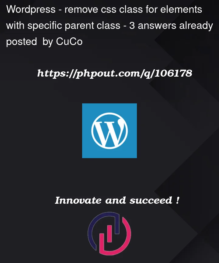 Question 106178 in Wordpress