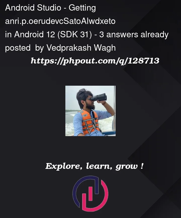 Question 128713 in Android Studio