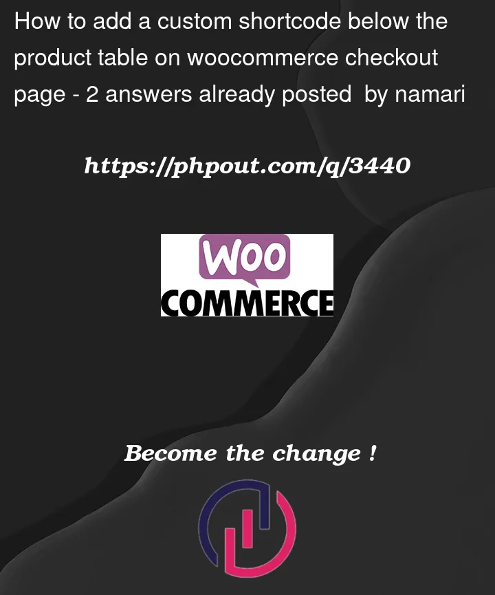 Question 3440 in Woocommerce