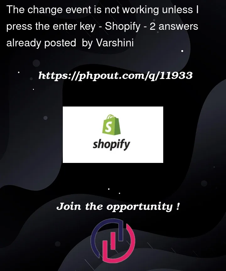 Question 11933 in Shopify