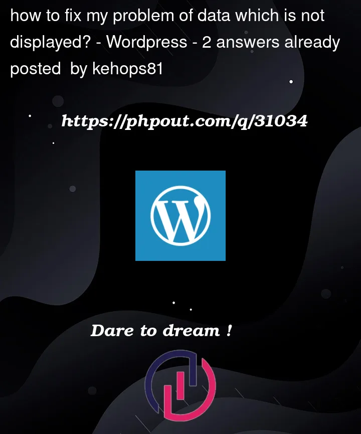 Question 31034 in Wordpress