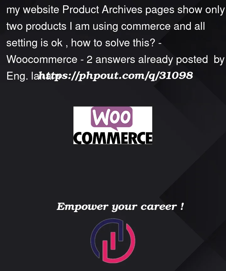 Question 31098 in Woocommerce