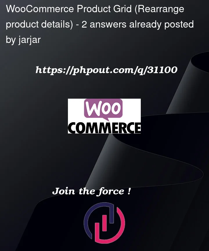 Question 31100 in Woocommerce