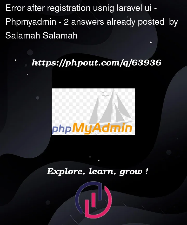 Question 63936 in PhpMyAdmin