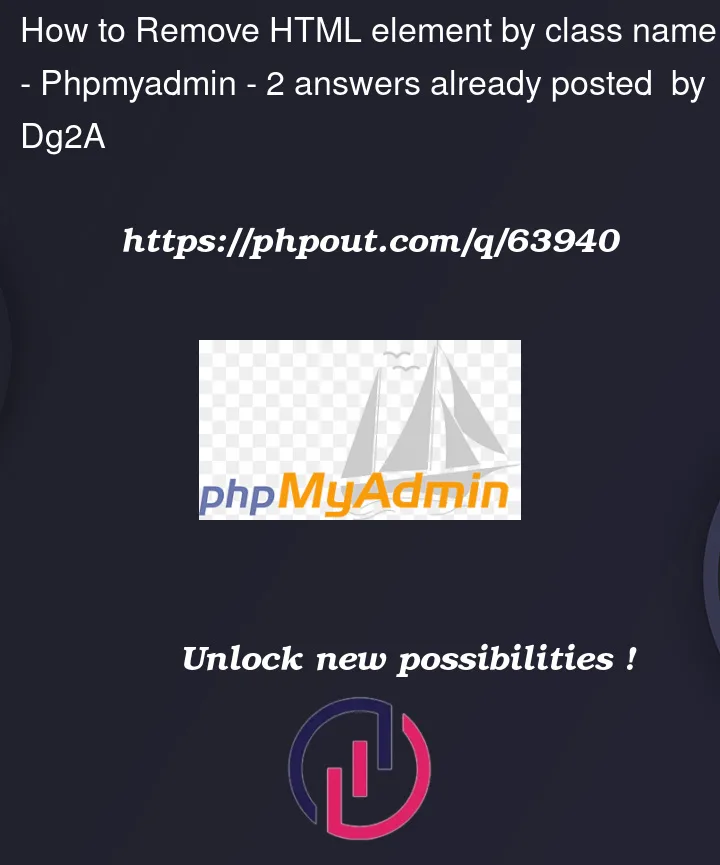 Question 63940 in PhpMyAdmin