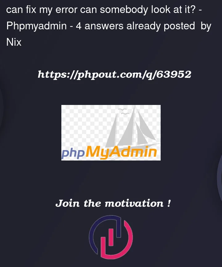 Question 63952 in PhpMyAdmin