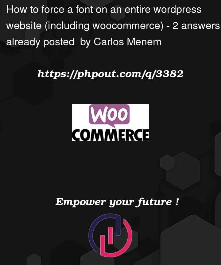 Question 3382 in Woocommerce