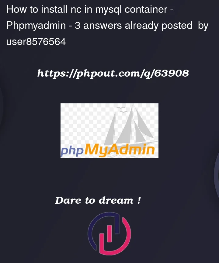 Question 63908 in PhpMyAdmin