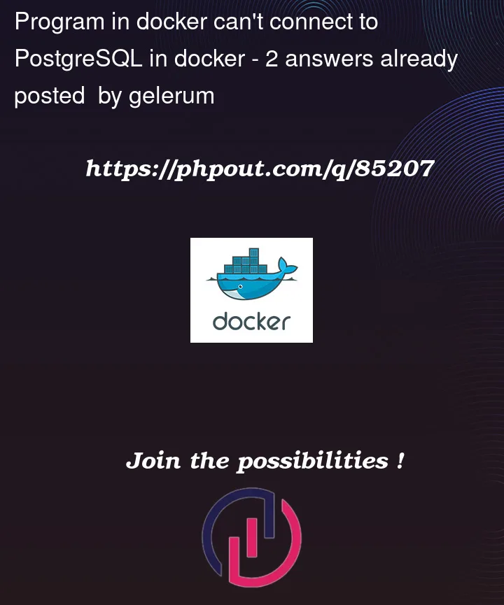 Question 85207 in Docker