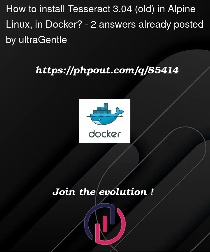 Question 85414 in Docker