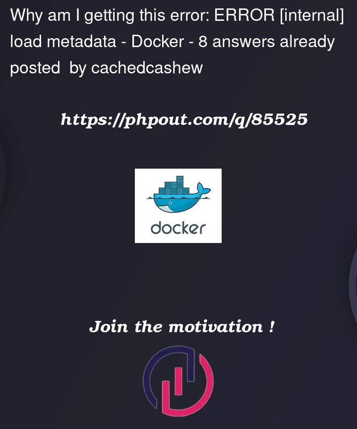 Question 85525 in Docker