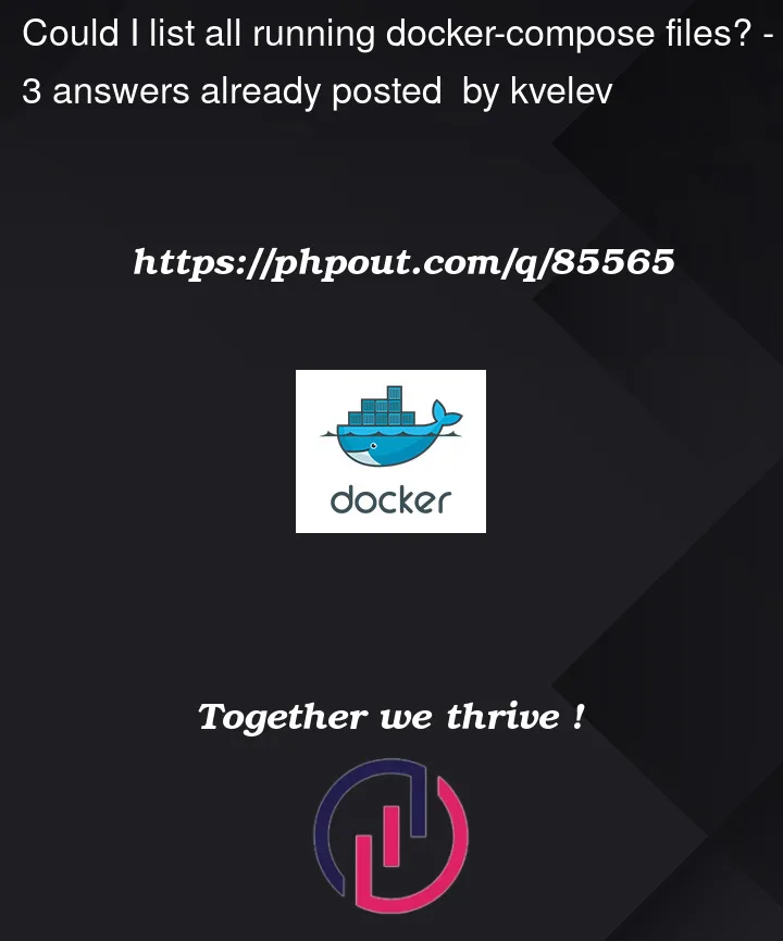 Question 85565 in Docker