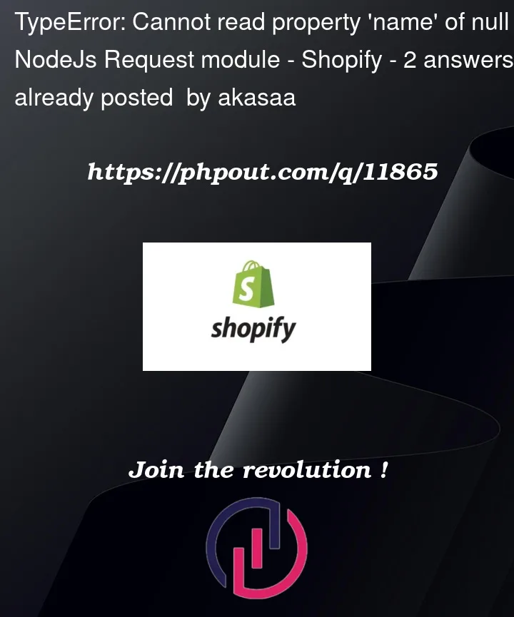 Question 11865 in Shopify