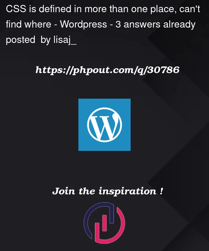 Question 30786 in Wordpress