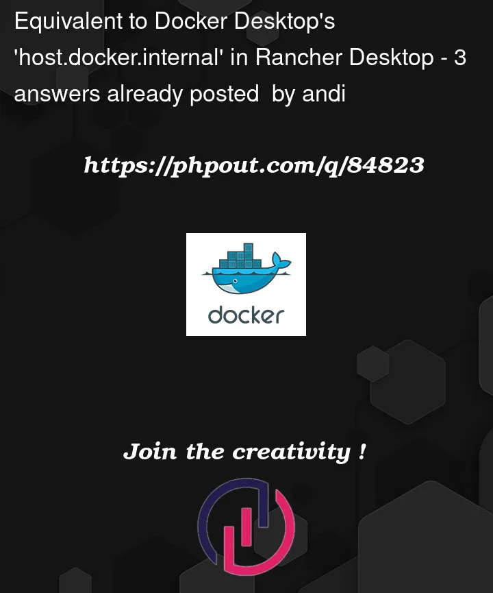 Question 84823 in Docker