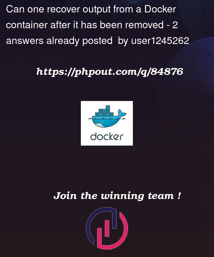 Question 84876 in Docker