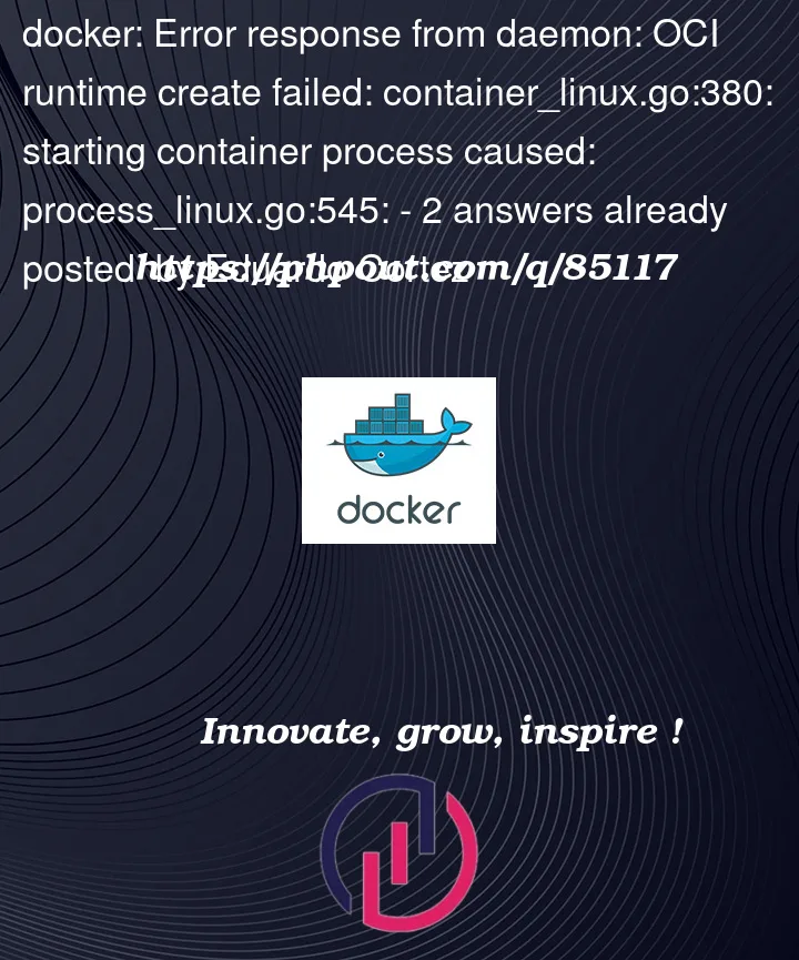 Question 85117 in Docker