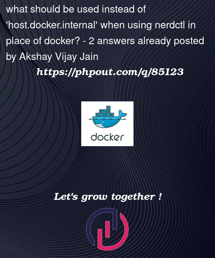 Question 85123 in Docker