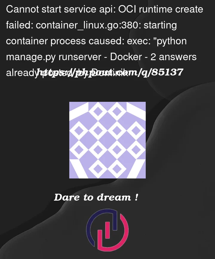 Question 85137 in Docker