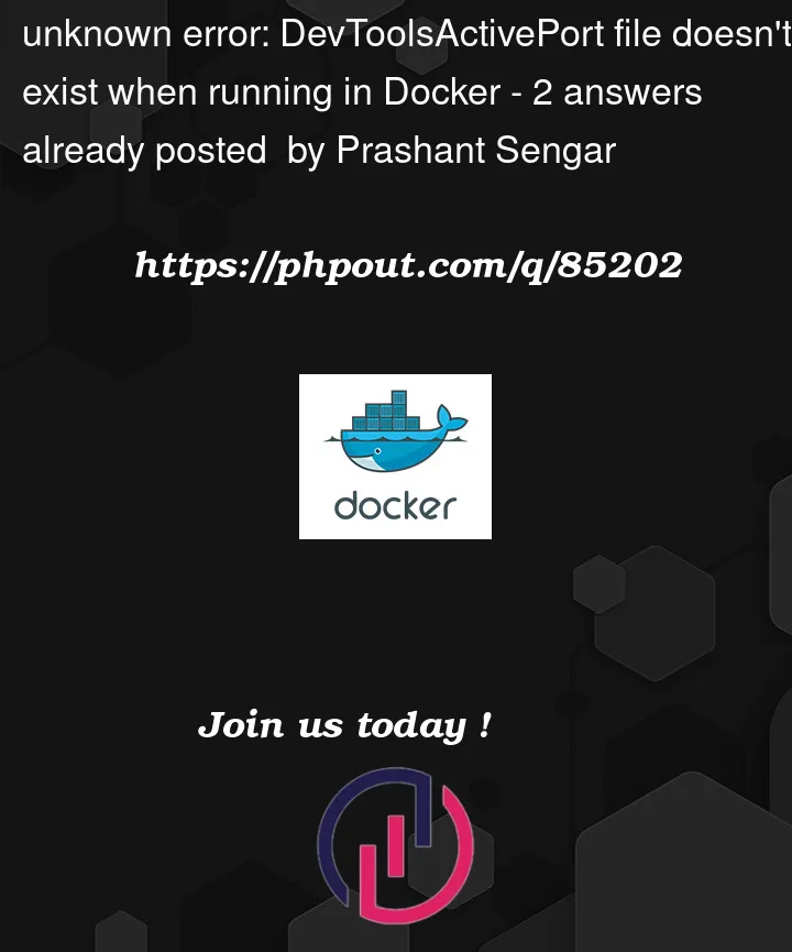 Question 85202 in Docker