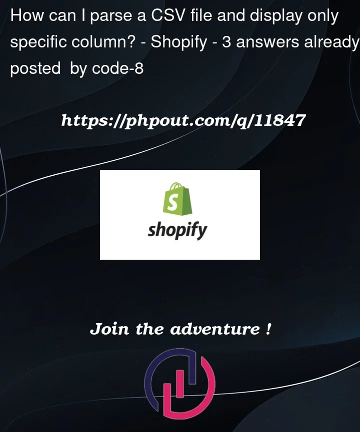 Question 11847 in Shopify