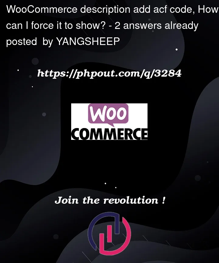 Question 3284 in Woocommerce