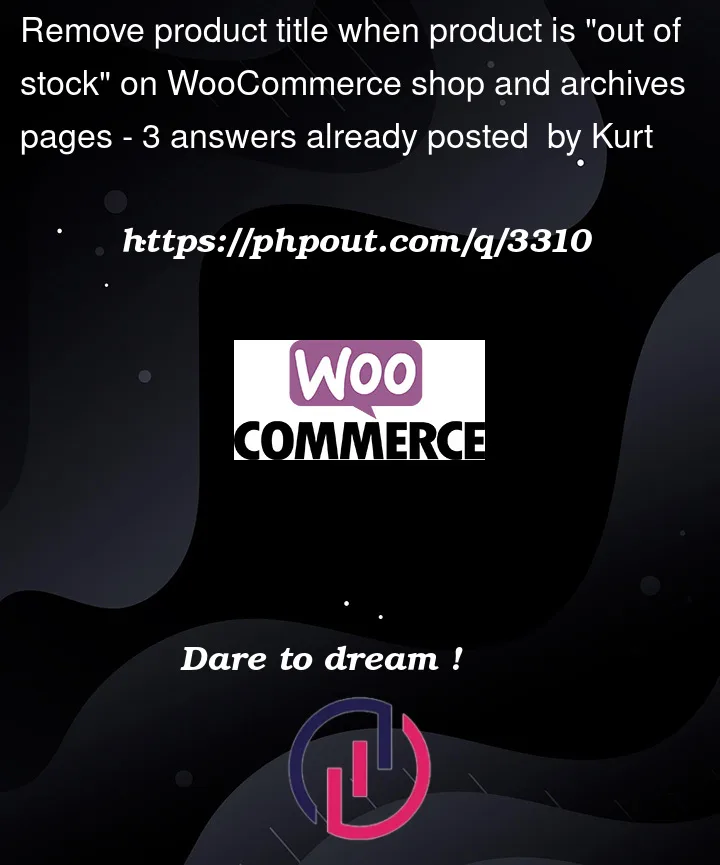 Question 3310 in Woocommerce