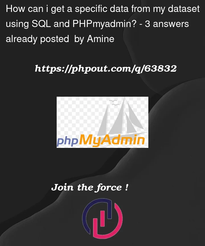 Question 63832 in PhpMyAdmin