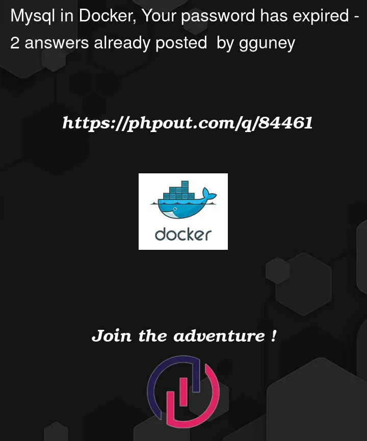 Question 84461 in Docker