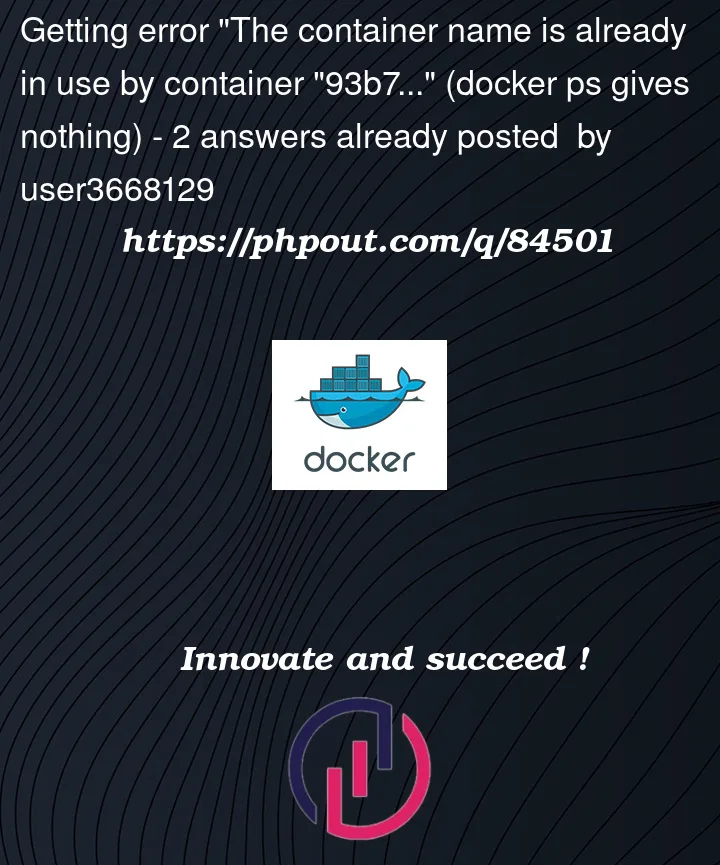 Question 84501 in Docker