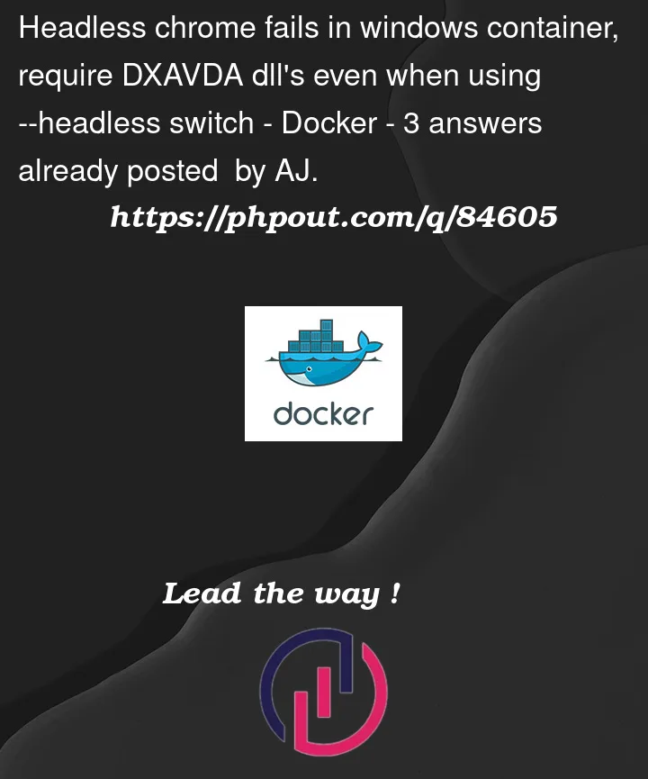 Question 84605 in Docker