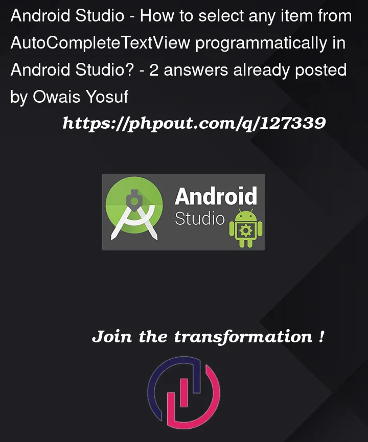 Question 127339 in Android Studio