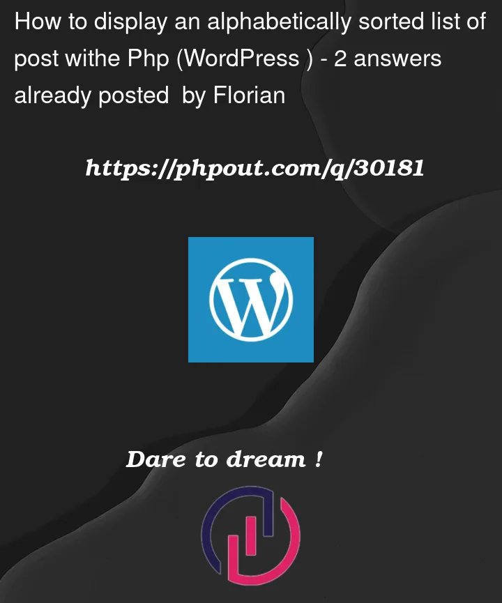 Question 30181 in Wordpress