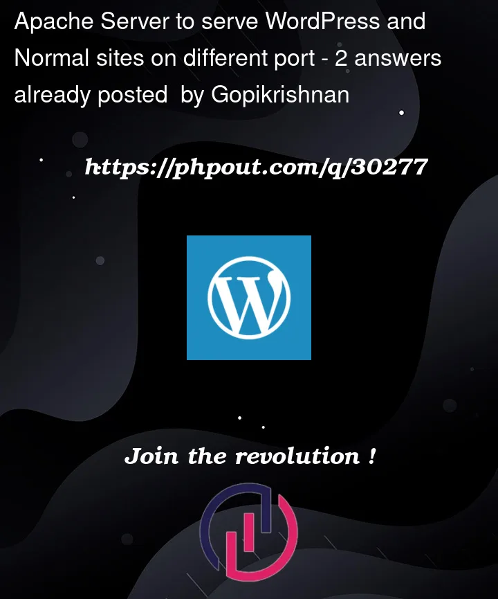 Question 30277 in Wordpress