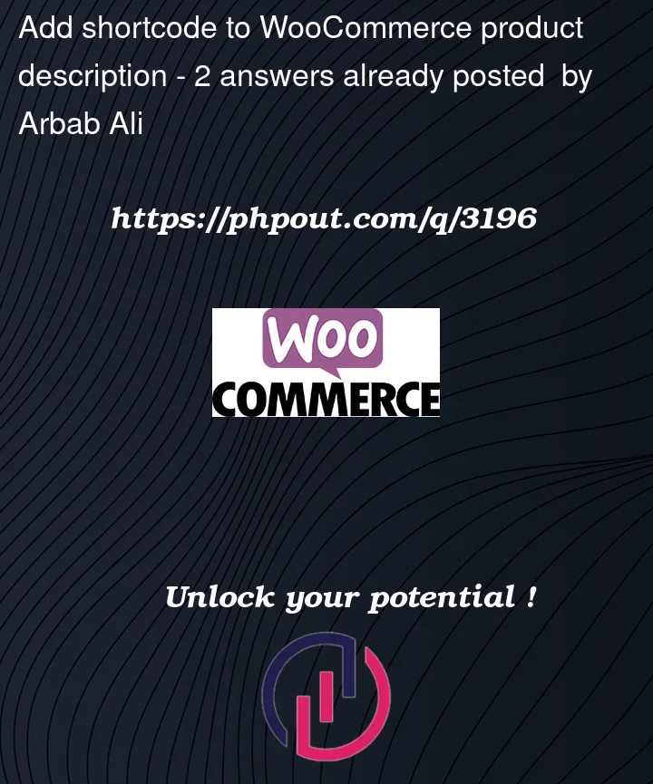 Question 3196 in Woocommerce