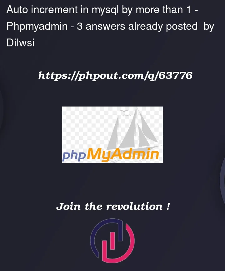 Question 63776 in PhpMyAdmin