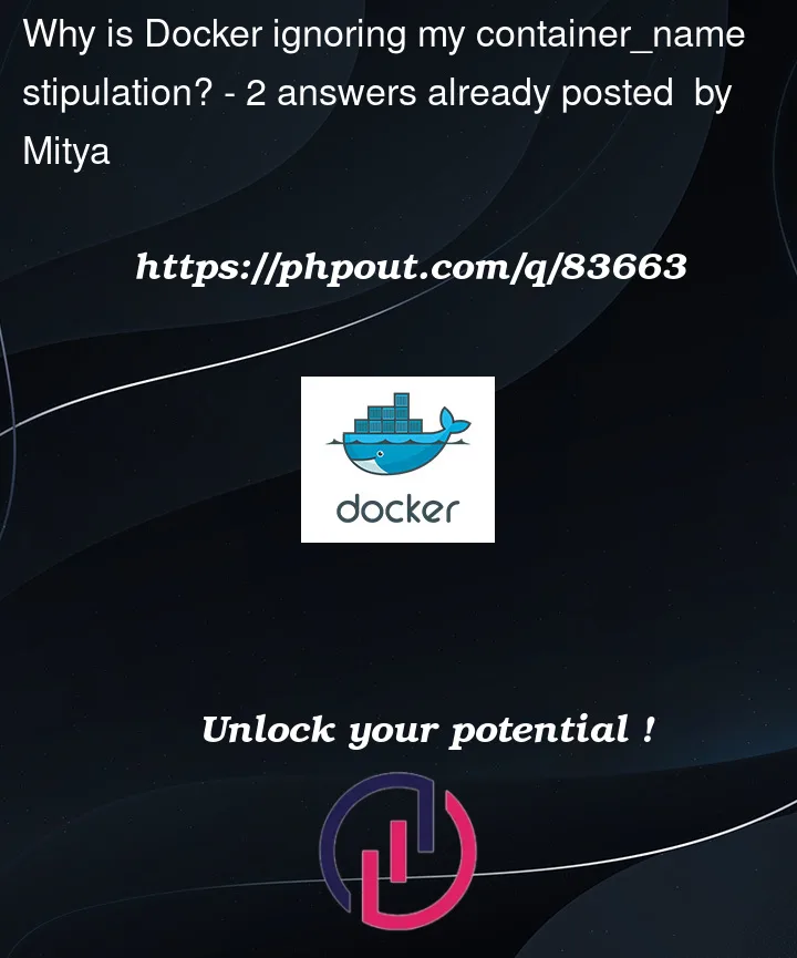 Question 83663 in Docker