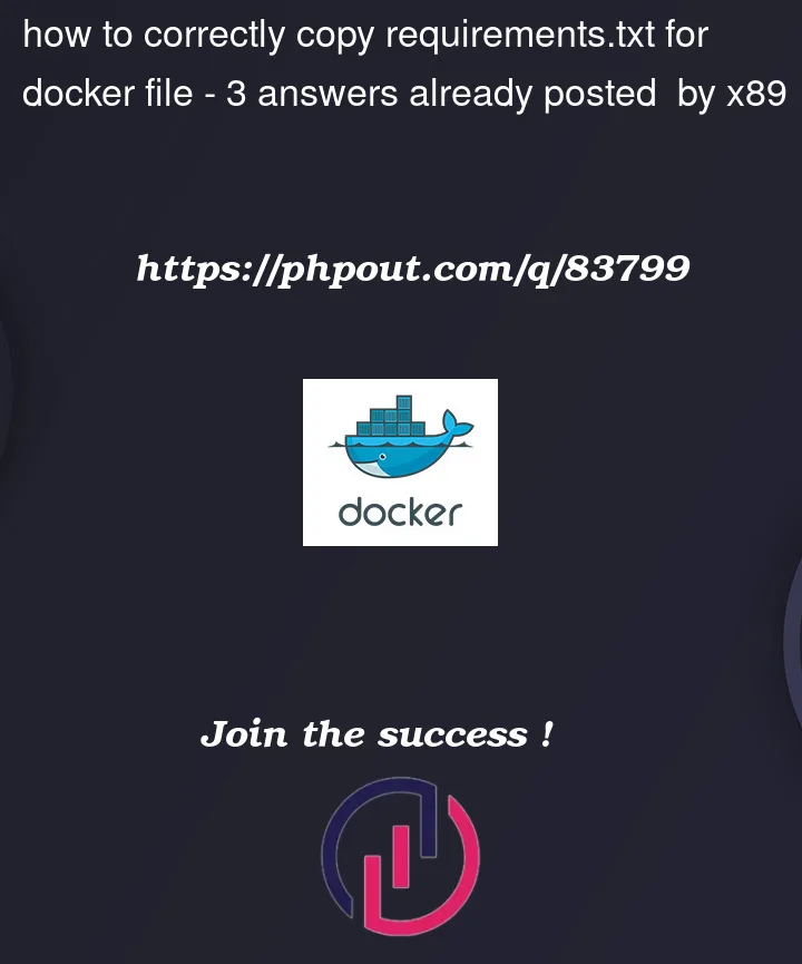 Question 83799 in Docker