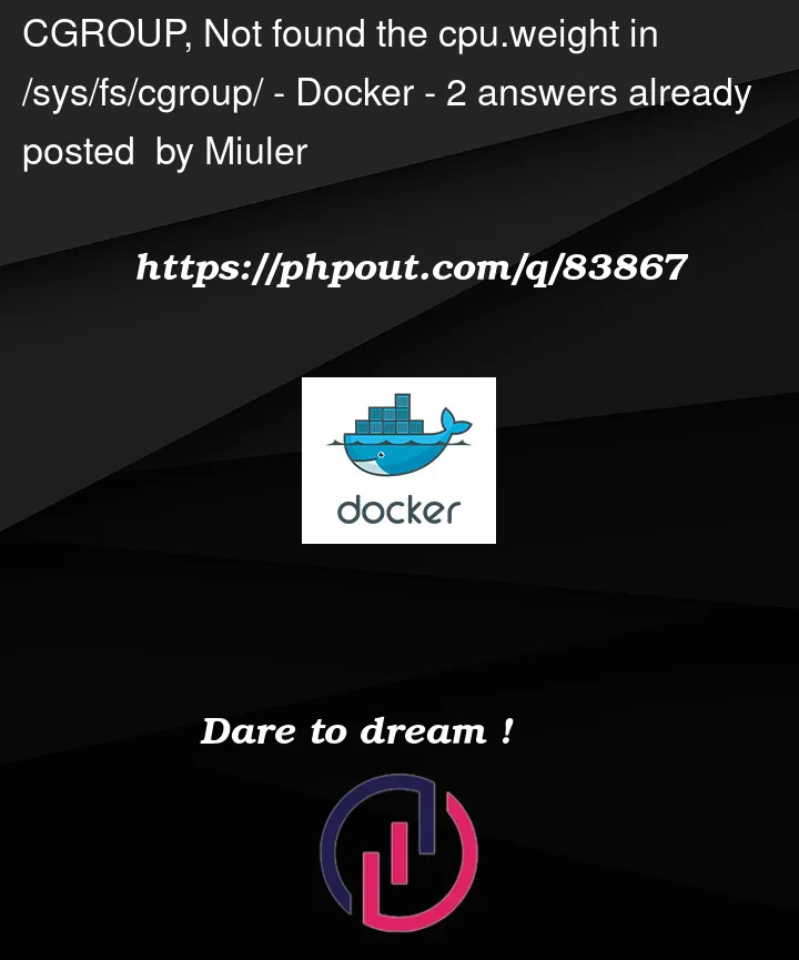 Question 83867 in Docker