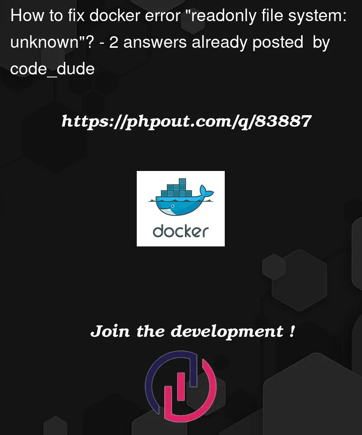 Question 83887 in Docker