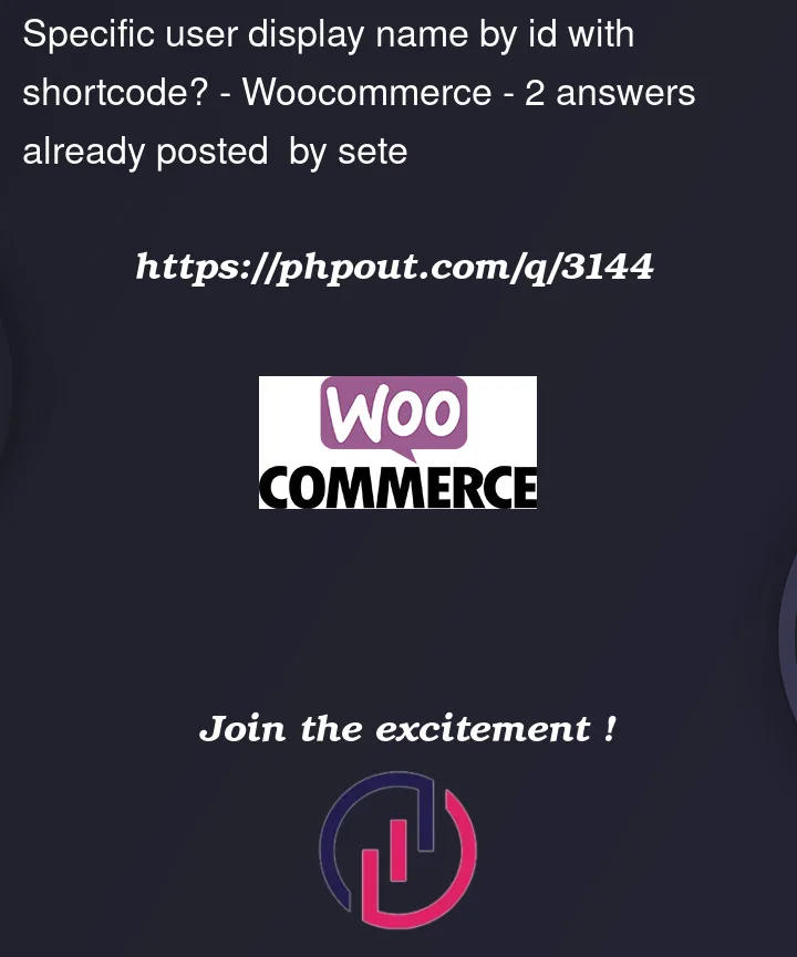 Question 3144 in Woocommerce