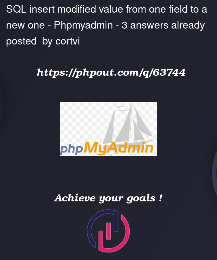 Question 63744 in PhpMyAdmin