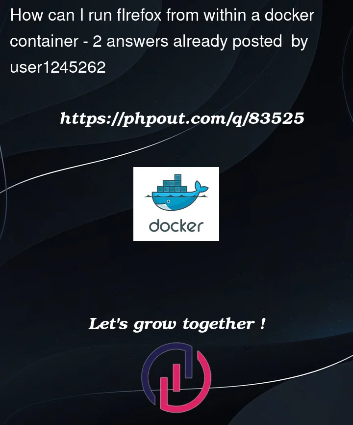 Question 83525 in Docker