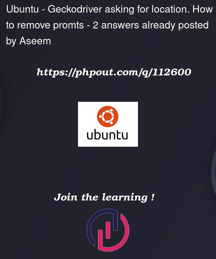 Question 112600 in Ubuntu