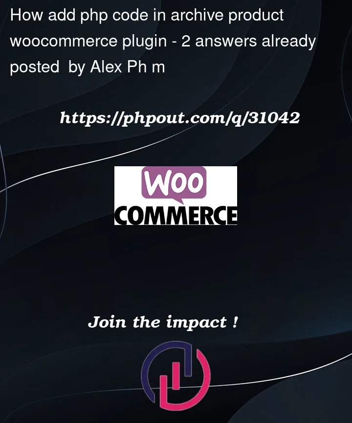 Question 31042 in Woocommerce