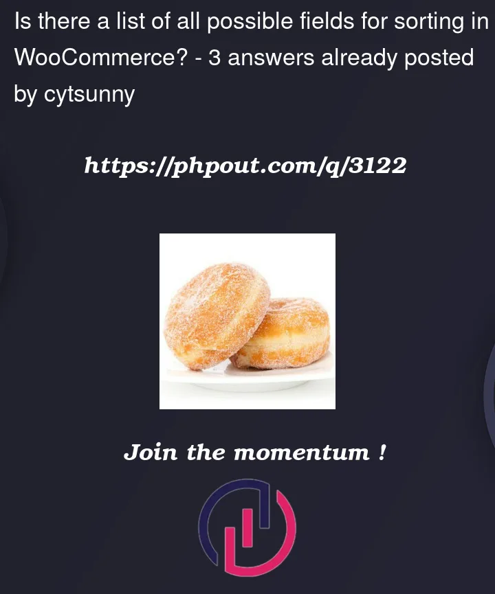 Question 3122 in Woocommerce